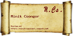 Minik Csongor névjegykártya